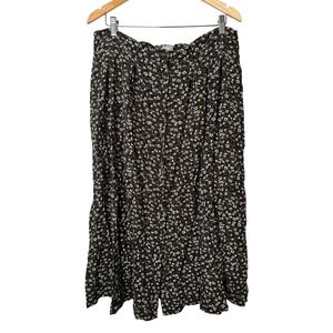 ASOS Olive Green Ditsy Floral Midi Skirt